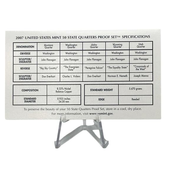 2007 US Mint State Quarters Proof Set Holiday Collector Edition - Picture 8 of 8